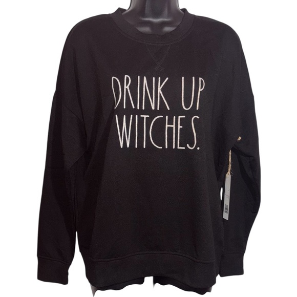 Rae Dunn Tops - Rae Dunn “Drink Up Witches” Black Halloween Sweatshirt Women’s Size Medium